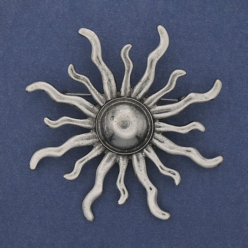 Brooch 'Yarylo' Silver-tone Metal 69mm+
