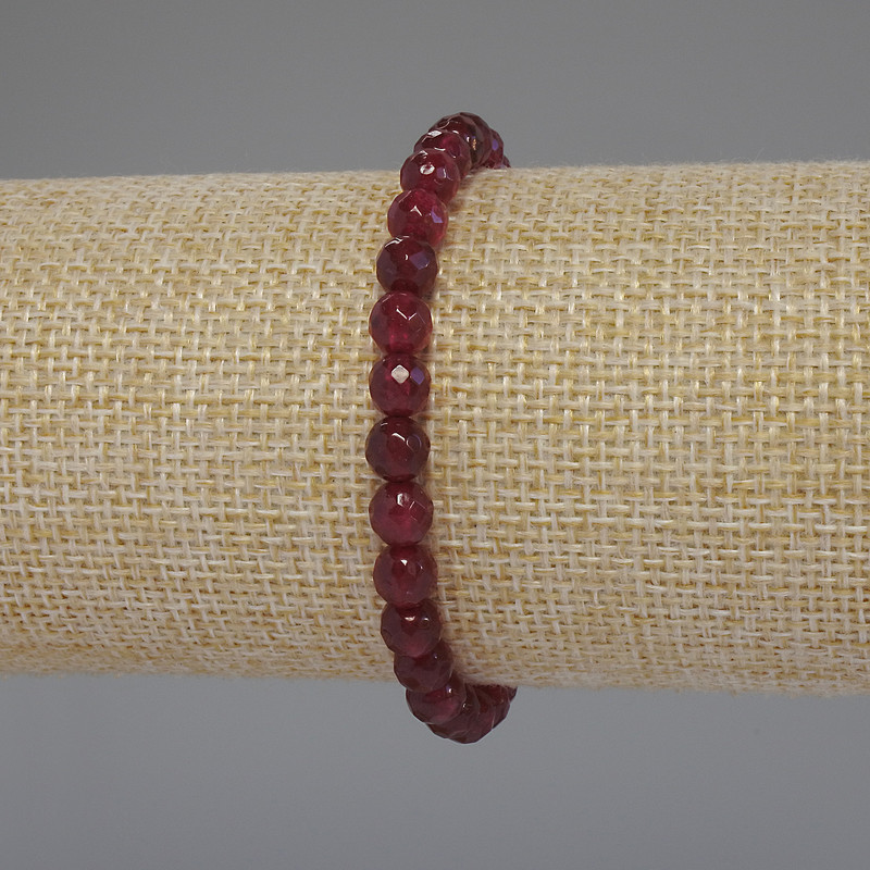 Tourmaline bracelet with faceted beads, 6mm diameter, 18 cm stretch