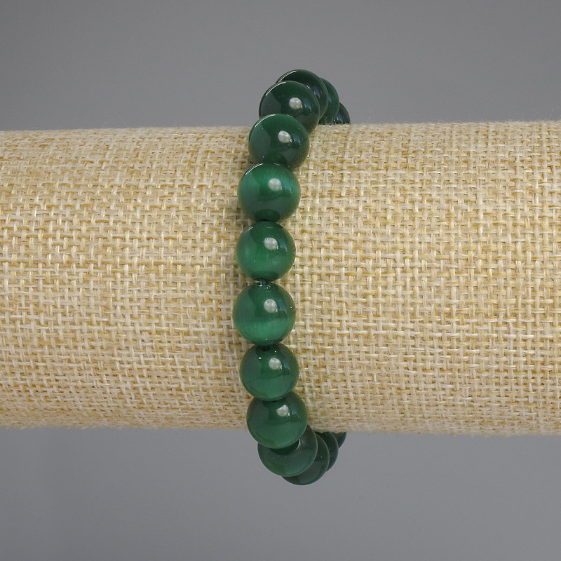 Браслет Котяче Око гладка кулька, діаметр 10мм+-, довжина 18см+- стрейч