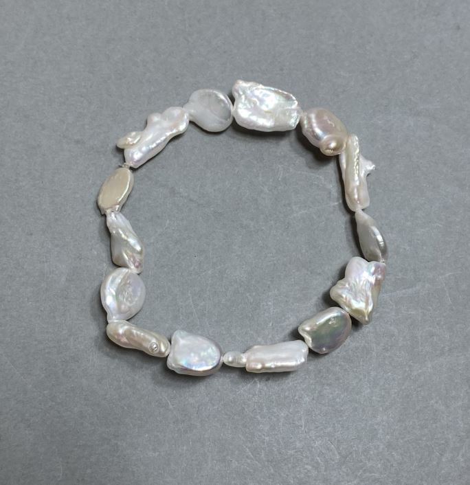 Baroque Pearl Bracelet 11-20×6-11 mm, length 18 cm, stretch