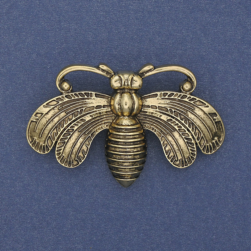 Брошка Метелик колір старе золото золотистий метал 50х33мм+