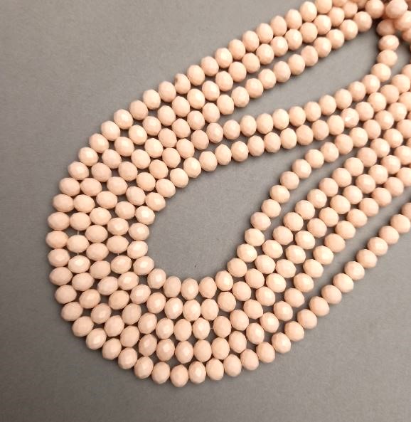 Beads Czech Crystal on thread, faceted rondelle beads, diameter 8x6mm + -, length 37cm +