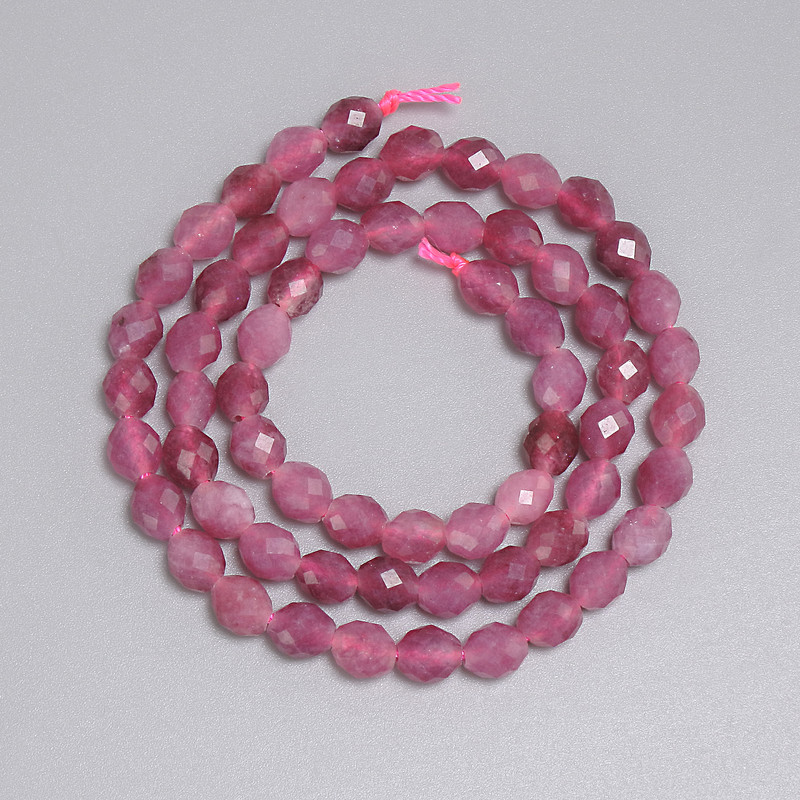 Tourmaline Beads, Faceted 6x5 mm, 38 cm on a thread