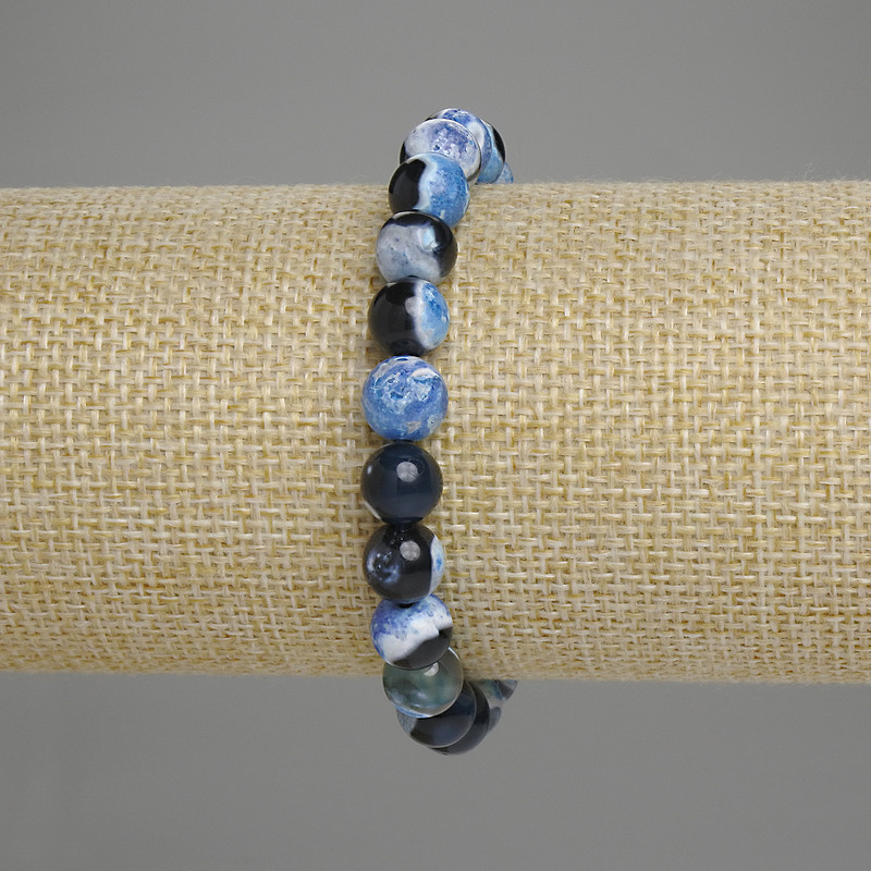 Браслет Агат кулька 8мм+-, довжина 18см +