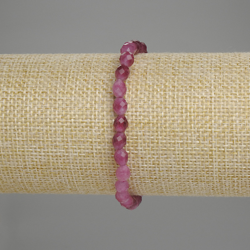 Tourmaline Bracelet with Faceted Beads 6x5 mm, 18 cm length