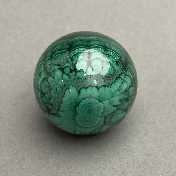 Malachite natural stone souvenir sphere, diameter 33 mm, weight 73 g