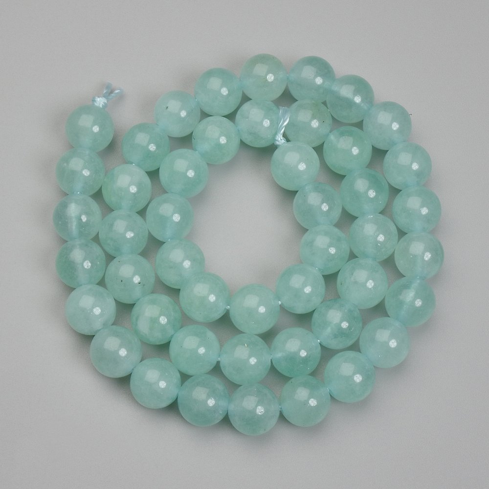 Amazonite bead balls, ball-shaped, 8 mm diameter, 37 cm length on thread