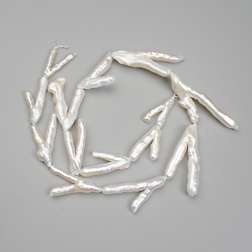 Намистини Перли барочні з відтінком "бензин" 21-33х15-17мм +-, довжина 37см+