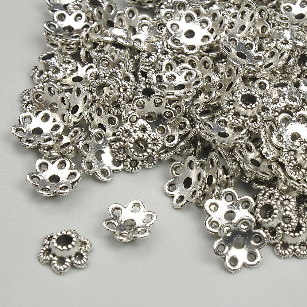 Silver Bead Cap for Beads 7mm