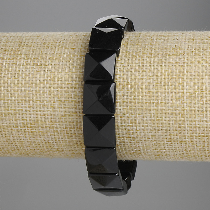 Браслет Агат гранована ланка 12х12мм+-, довжина 18см+- стрейч