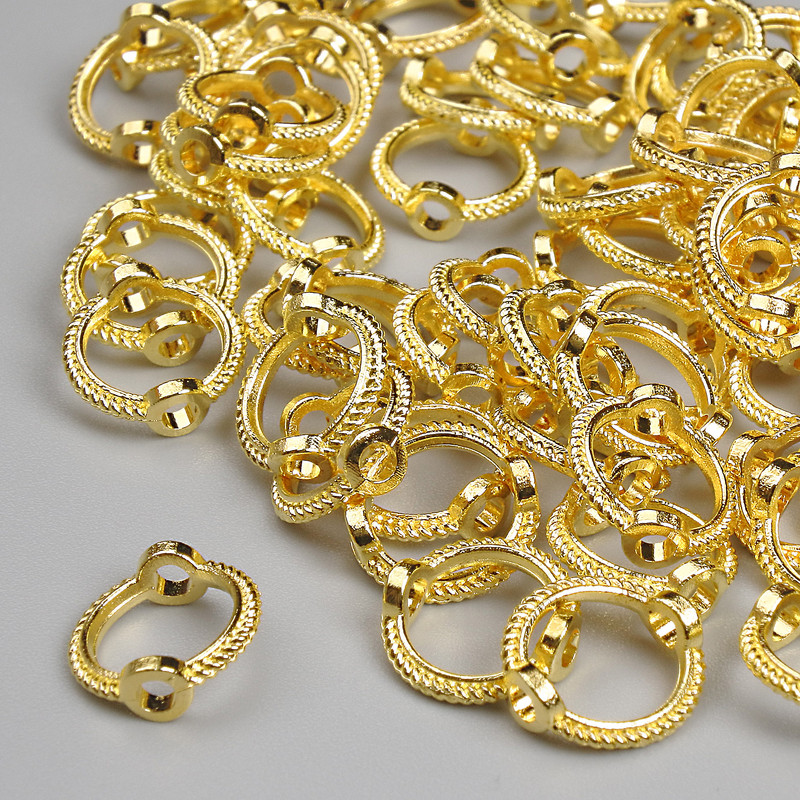 Round Bead Insert, 8mm Diameter, Pack of 62 pcs ±, Metal Color Light Gold