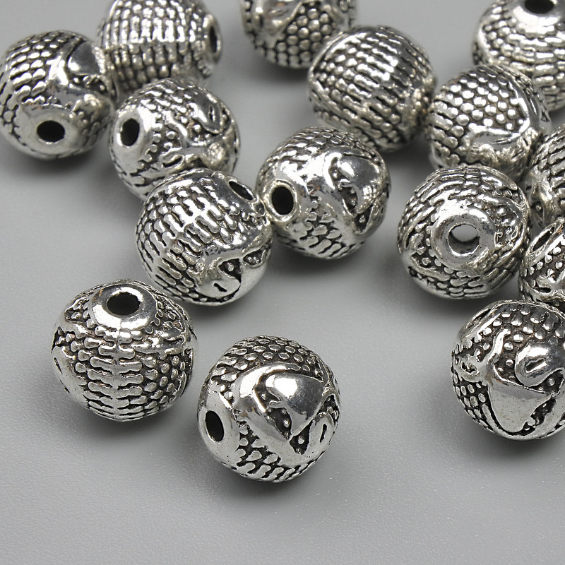 Bead insert findings, silver-tone, 8 mm diameter, hole diameter approx. 1.9 mm, packaging 20 g ~14 pcs +