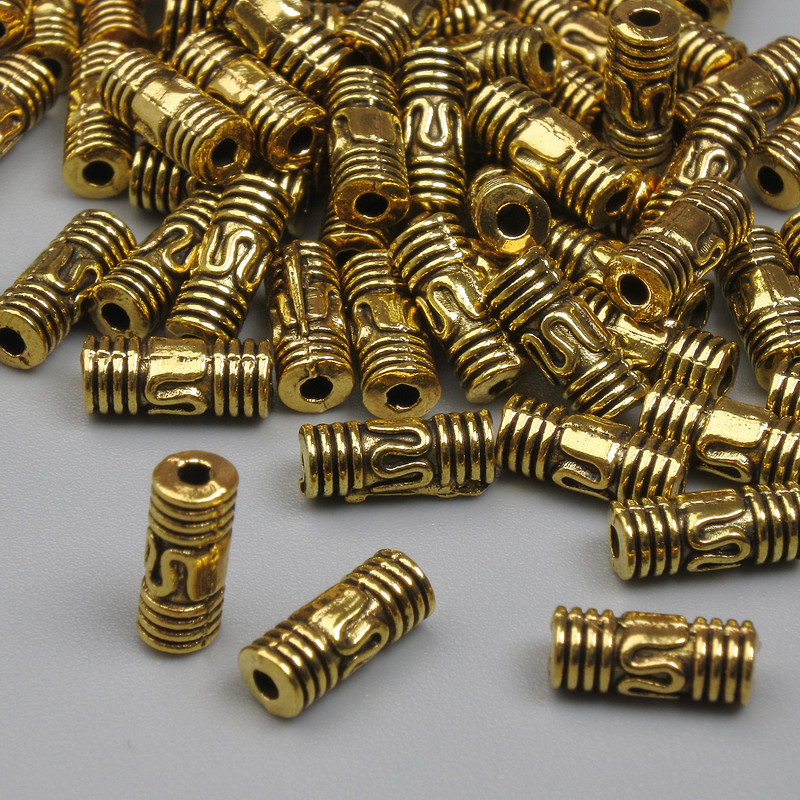 Gold-colored bead insert, 8×3.5 mm, hole diameter about 1.2 mm, packaging 20 g (~56 pcs)