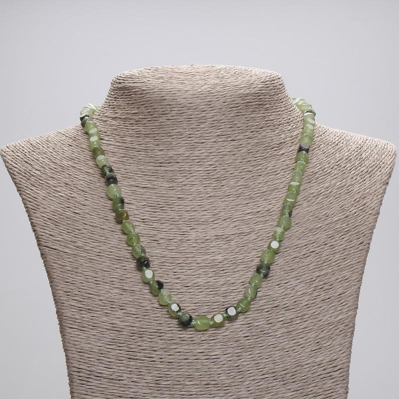Jadeite Cube Necklace, 5x5 mm cubes, 45 cm long, with clasp