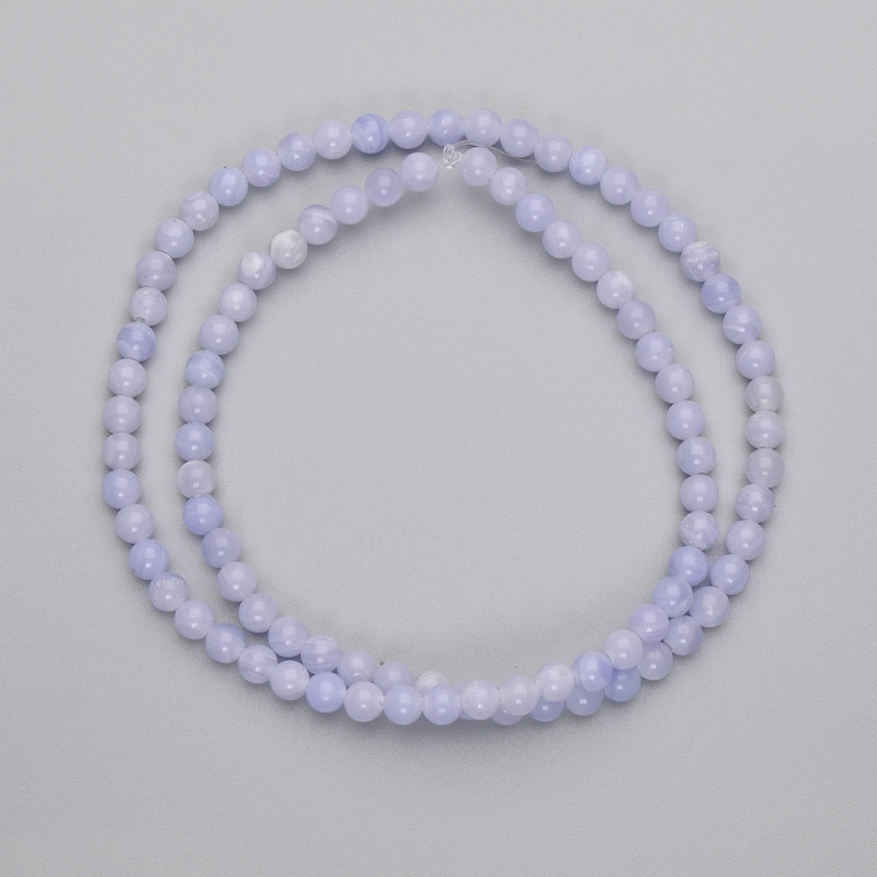 Agate Beads, Smooth Round 4mm, On Thread, Length About 37 cm