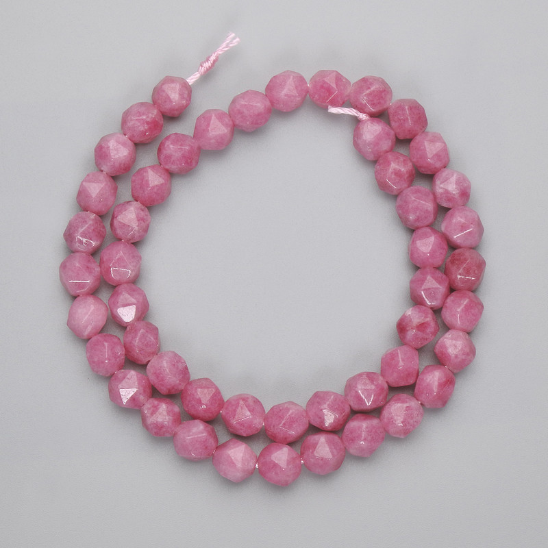 Tourmaline beads, multifaceted, 7.5×6.5 mm, approx. 37 cm on thread