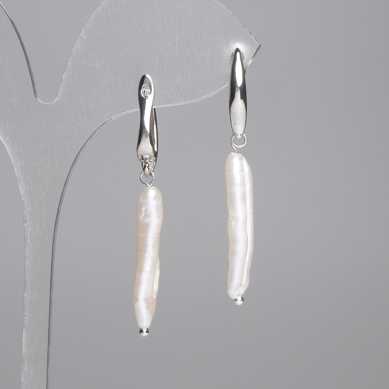 Baroque Pearl Earrings 27x5mm, length 45mm (assorted sizes)