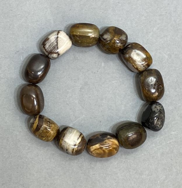 Jasper Faceted Bead Stretch Bracelet 17x13 mm, 18 cm length