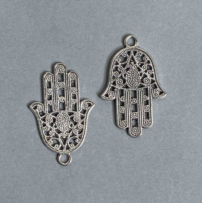 Hamsa Palm Pendant 42×28mm, set of 4