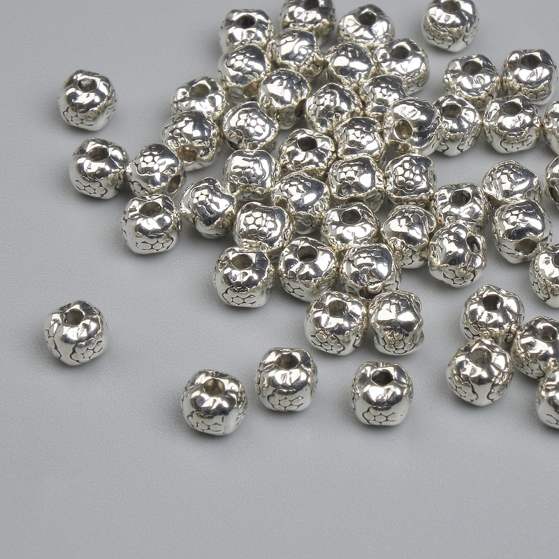 Silver-tone bead insert, 4x3.5 mm, hole approx. 1.3 mm, packaging approx. 54 pcs