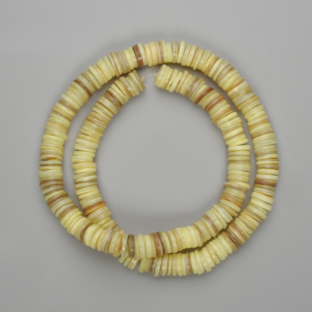 Scapharca shell rondelle beads, diameter 8x1-2mm, length 40 cm on thread