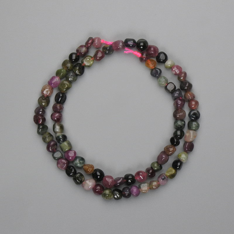 Faceted tourmaline beads, 4.5–5 mm, 40 cm length