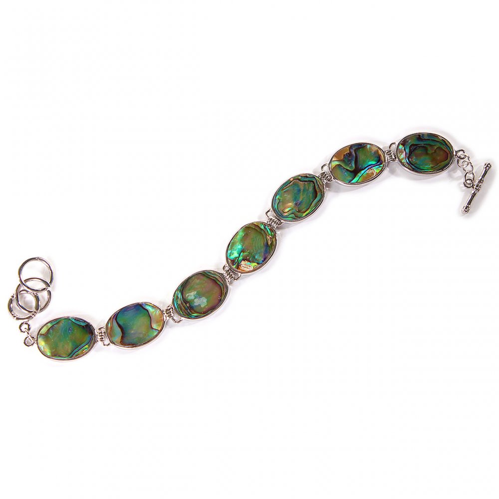 Clearance Halite Bracelet with 7 Oval Stones and Toggle Clasp