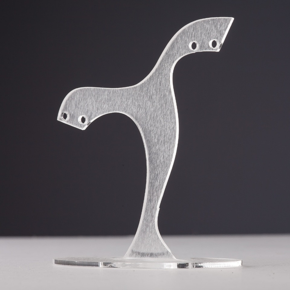 Earring stand in white matte plastic, height 8 cm