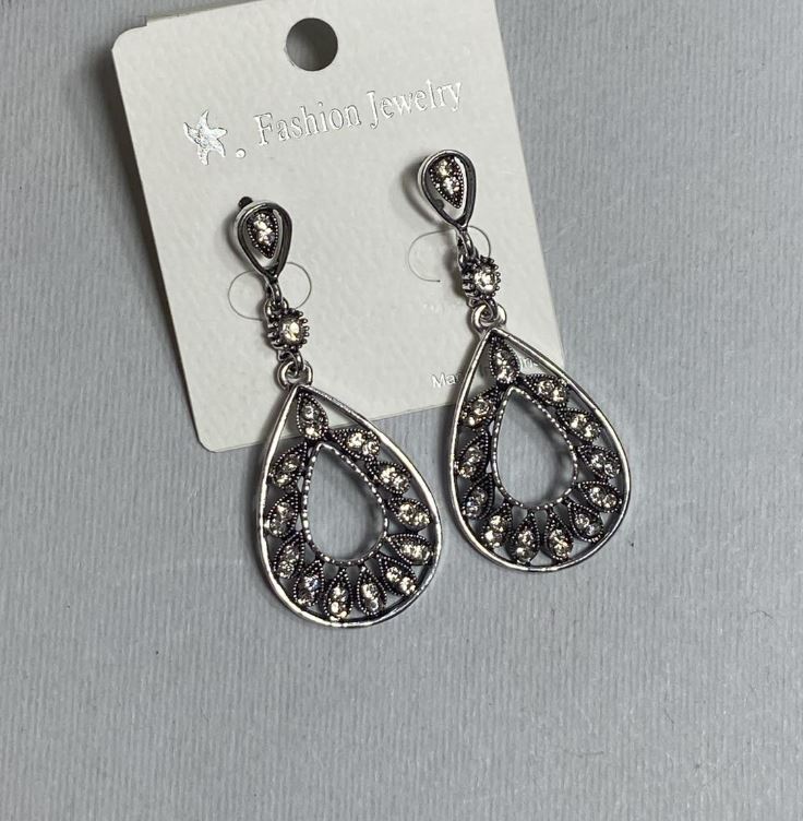 Drop earrings 'Silver Drops', length 5 cm
