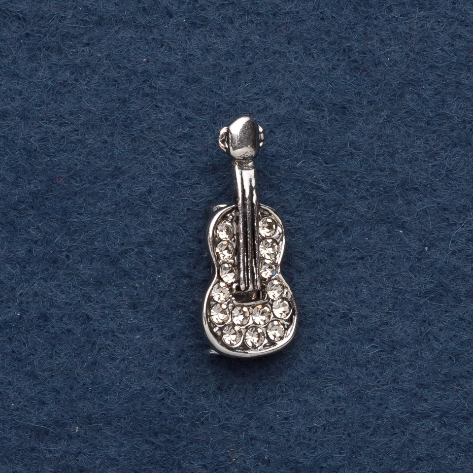 Violin Brooch 2.5×1 cm gray metal