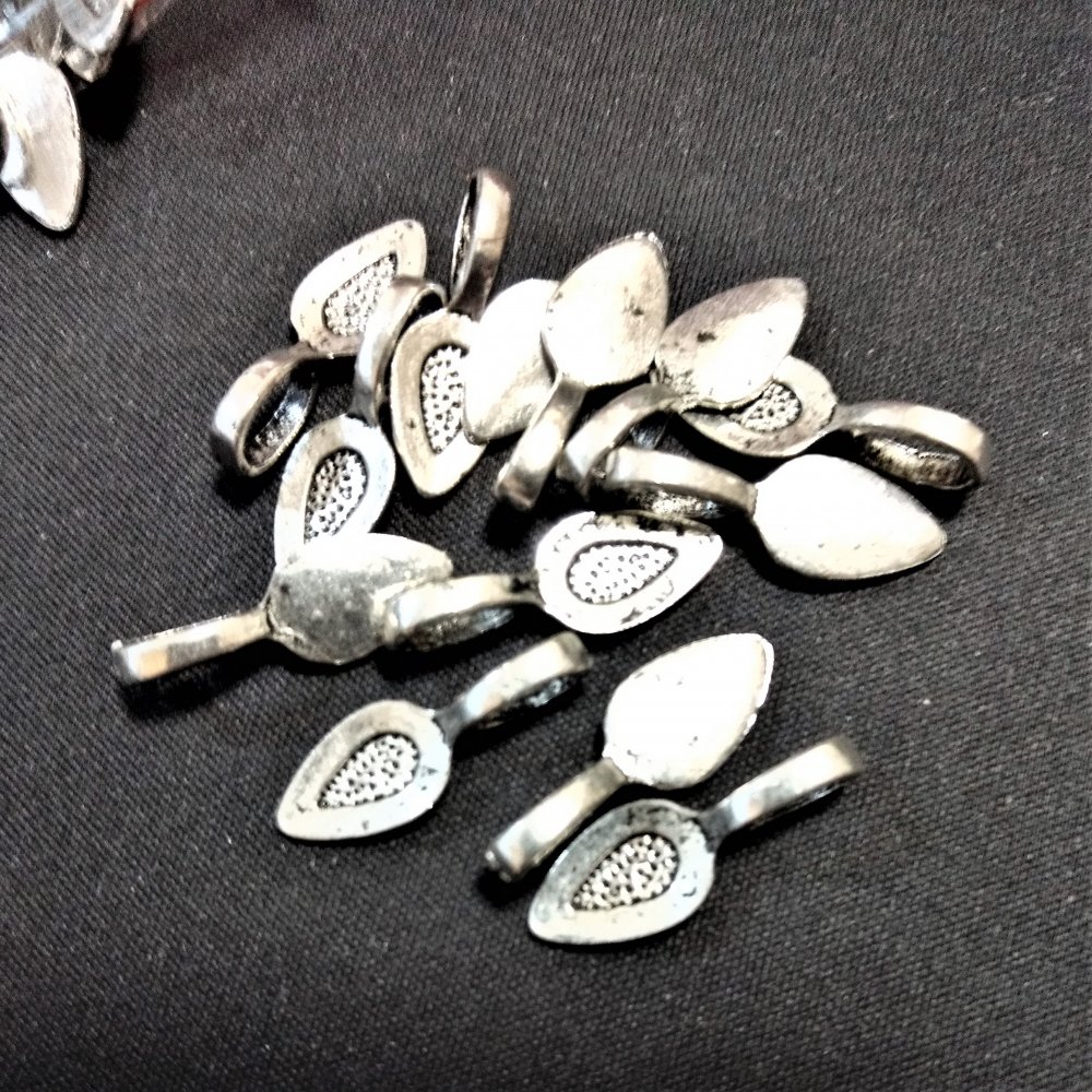 Bezel for cabochon pendant without through hole, 21 mm, 20 g +/- 22 pcs