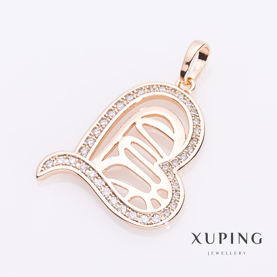 Pendant Xuping Sura Heart in Gold Color, Diameter 2.4 cm