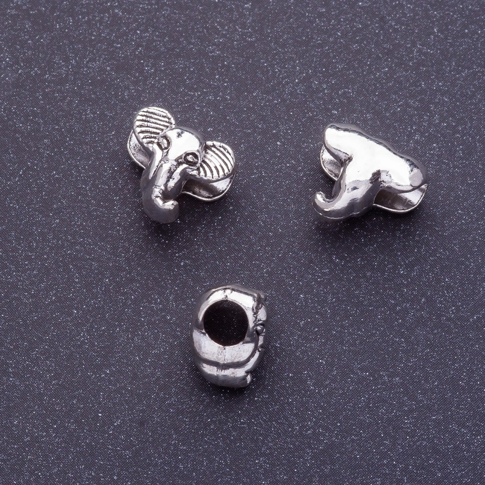 Pandora Elephant Bead 10x12mm, hole diameter 4.5mm, packaging 20 g ± 11 pcs