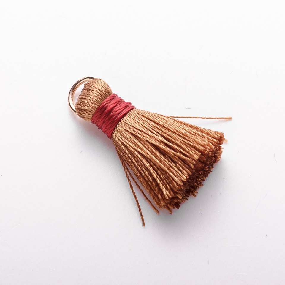 Handicraft blank: Mini Silk Brush with Ring 'Silk' L cm, 5 mm diameter