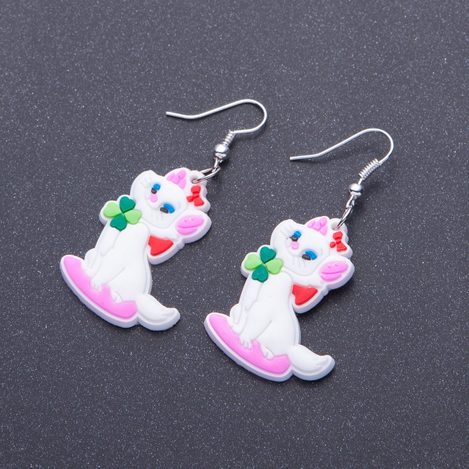 Earrings 'Kittens', length 5 cm