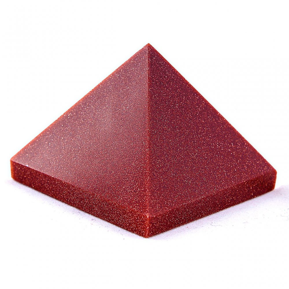 Aventurine Stone Pyramid Souvenir, 'Golden Sand', pressed, height 2.3–2.6 cm, width 2.8–3.1 cm