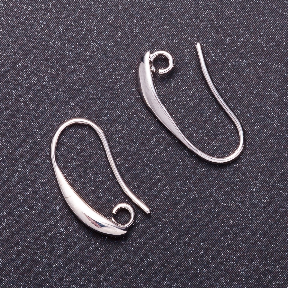 Earring posts for earrings, pair, gray metal, 19mm long