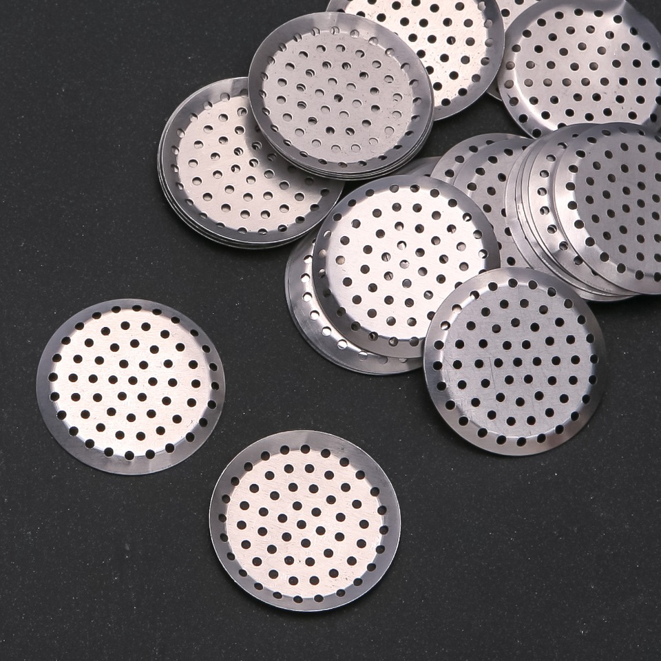 Brooch base hardware 'Colander' sieve, 30 mm diameter, pack 31 pcs