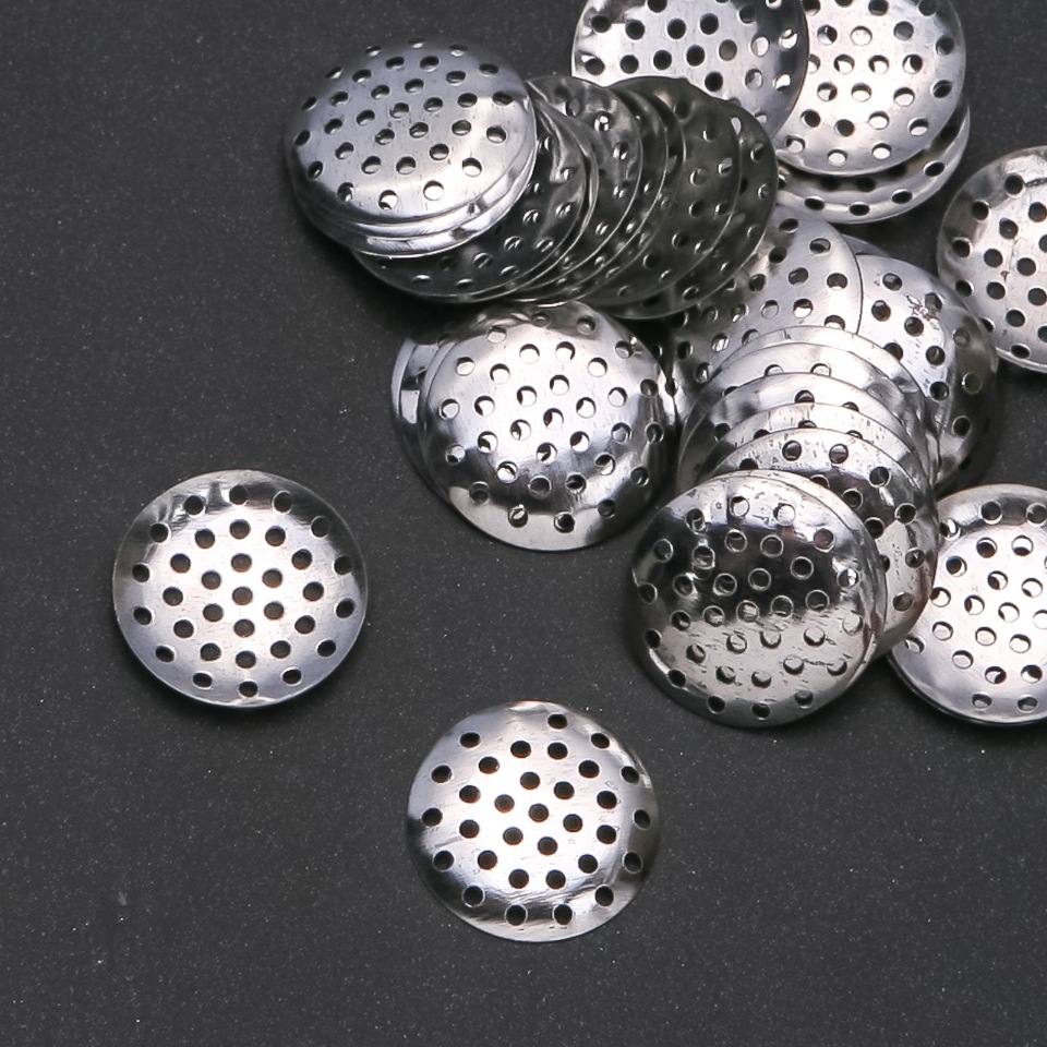 Brooch base hardware 'Colander Sieve' d20mm, pack of 68