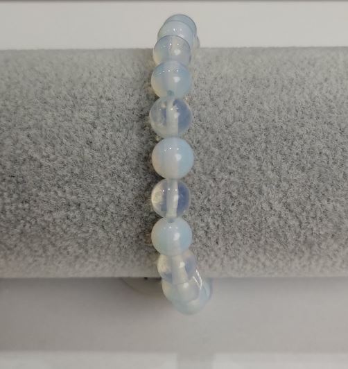 Moonstone Bracelet with Smooth Bead, 8 mm Diameter
