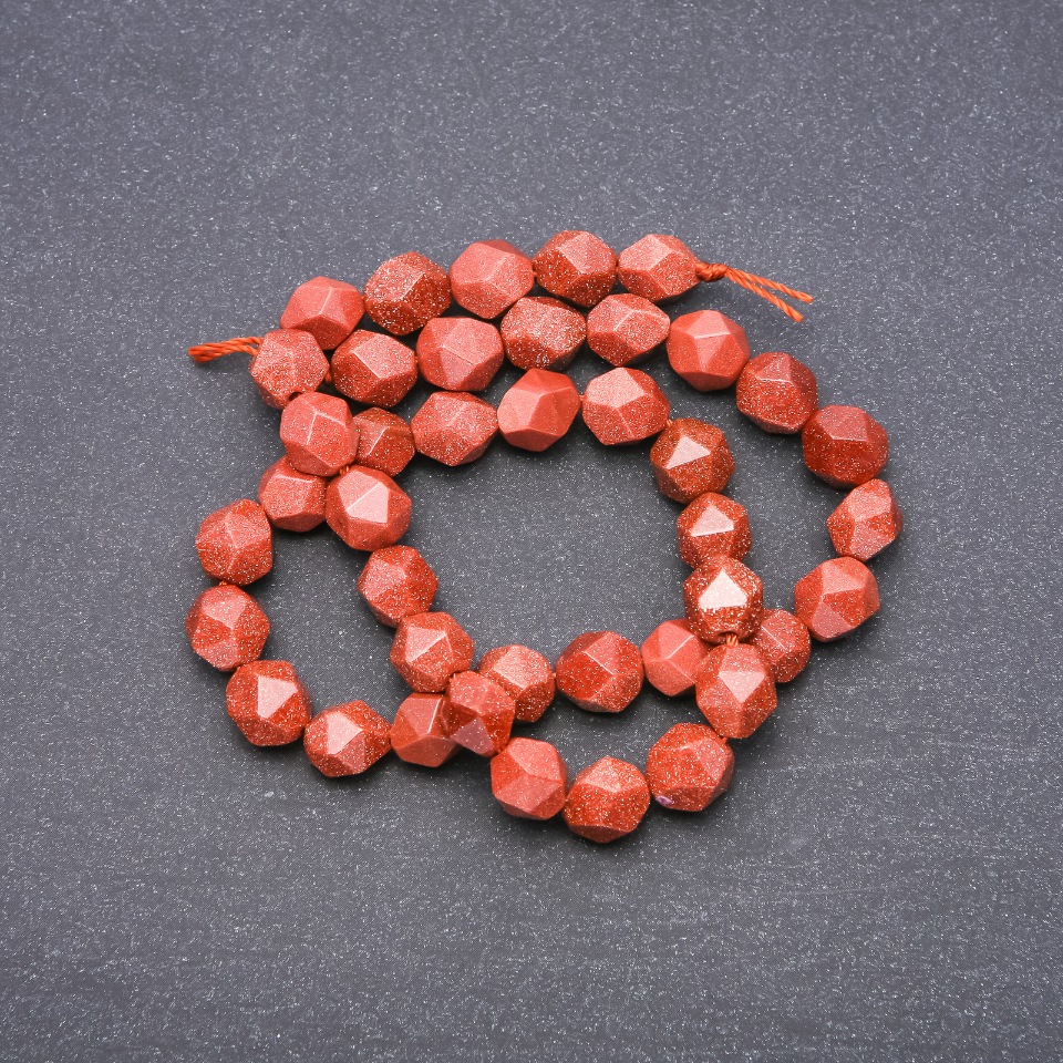Aventurine Beads 'Golden Sand' Faceted, Diameter 8x10mm, Strand Length 40cm