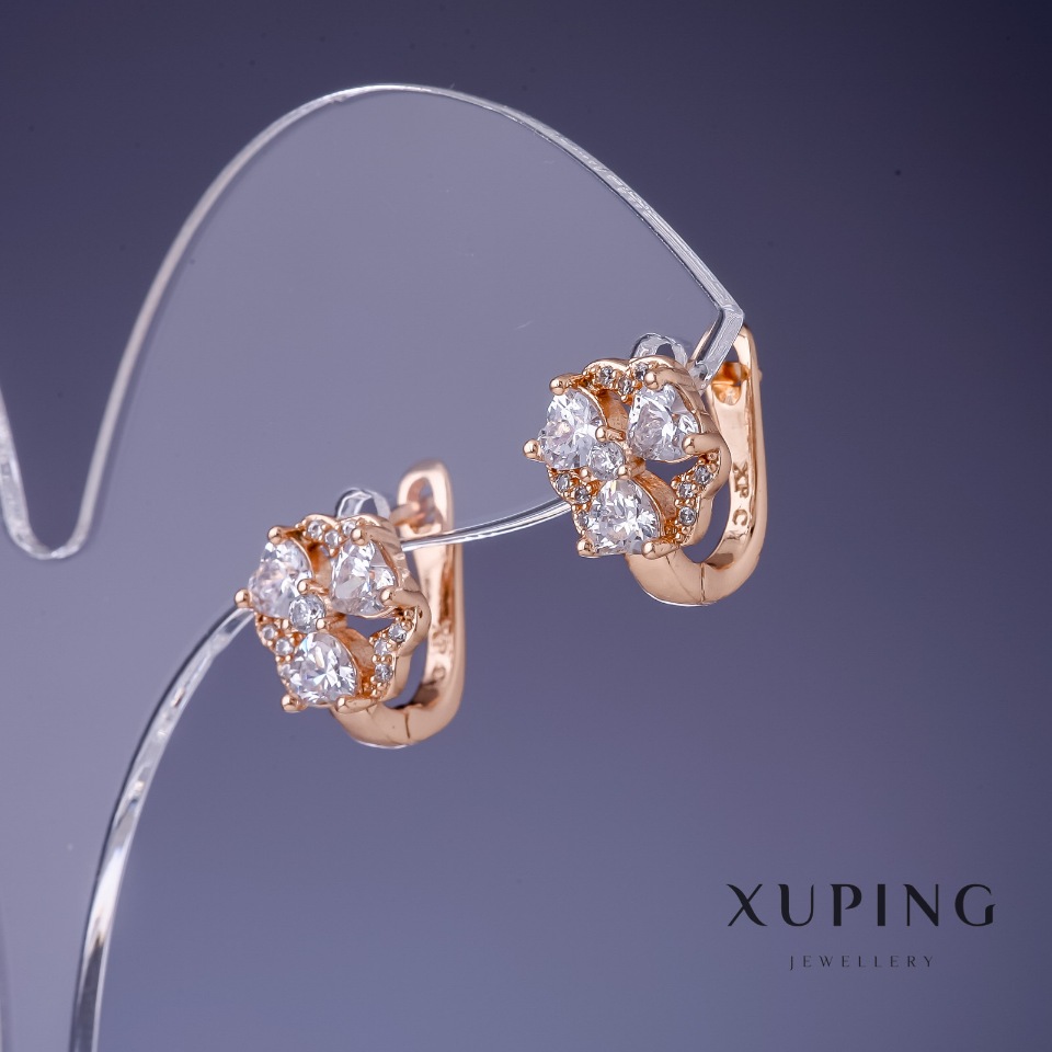 Xuping Earrings "Trefoil" 14x10mm "18K Gold Plating"