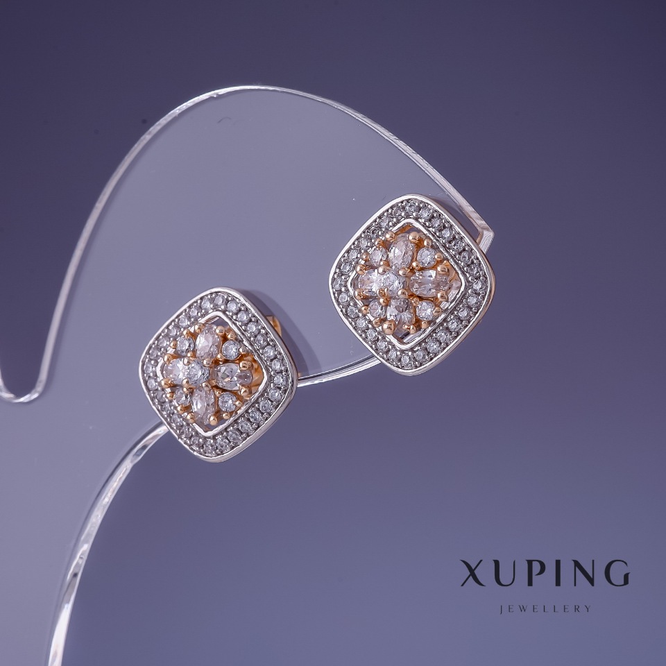 Xuping Earrings 12 mm "Ruthenium, 18K Gold Plating"