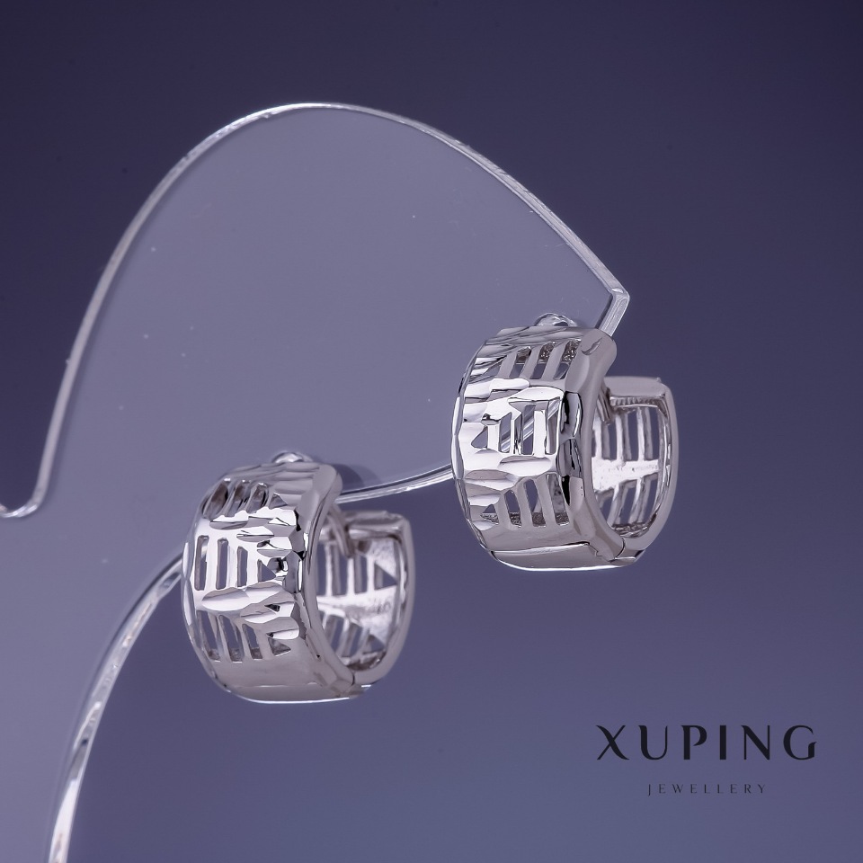 Earrings Xuping 13x9mm Rhodium