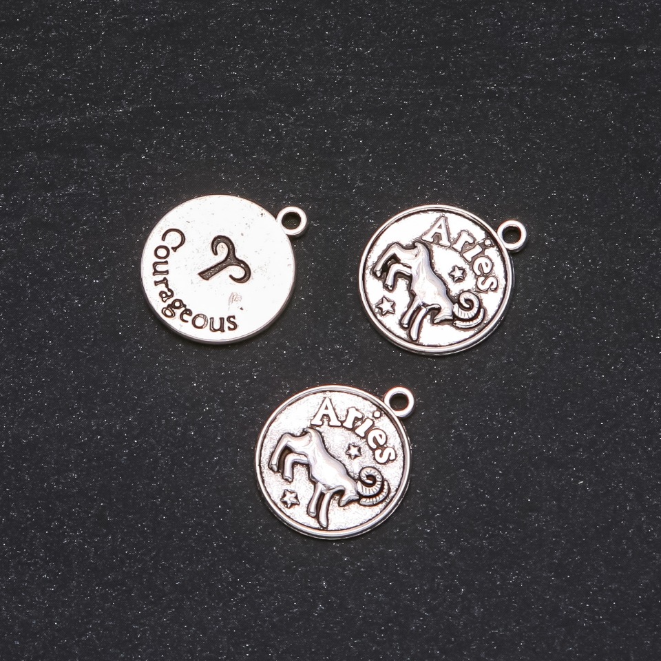 Zodiac Aries Pendant, 17mm diameter, packaging 20 g ± 11 pcs