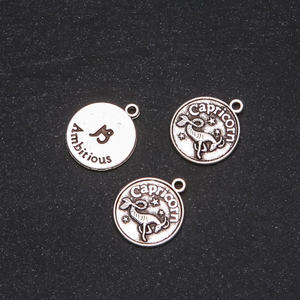 Фурнітура підвіска Зодіак Козеріг, діаметр 17мм фасування 20гр. + - 10шт
