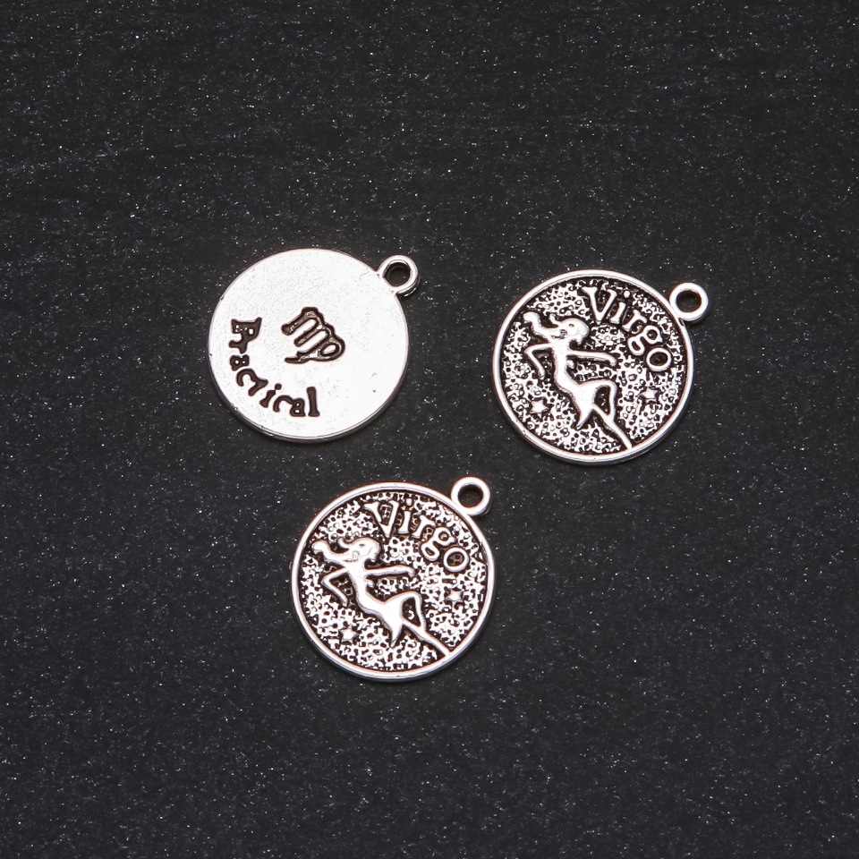 Pendant Zodiac Virgo, 17 mm diameter, packaging 20 g +/- 10 pcs