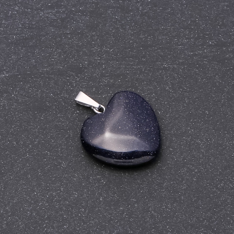 Heart Aventurine Pendant Blue Sand Night of Cairo (Synthetic) 19x19x26mm