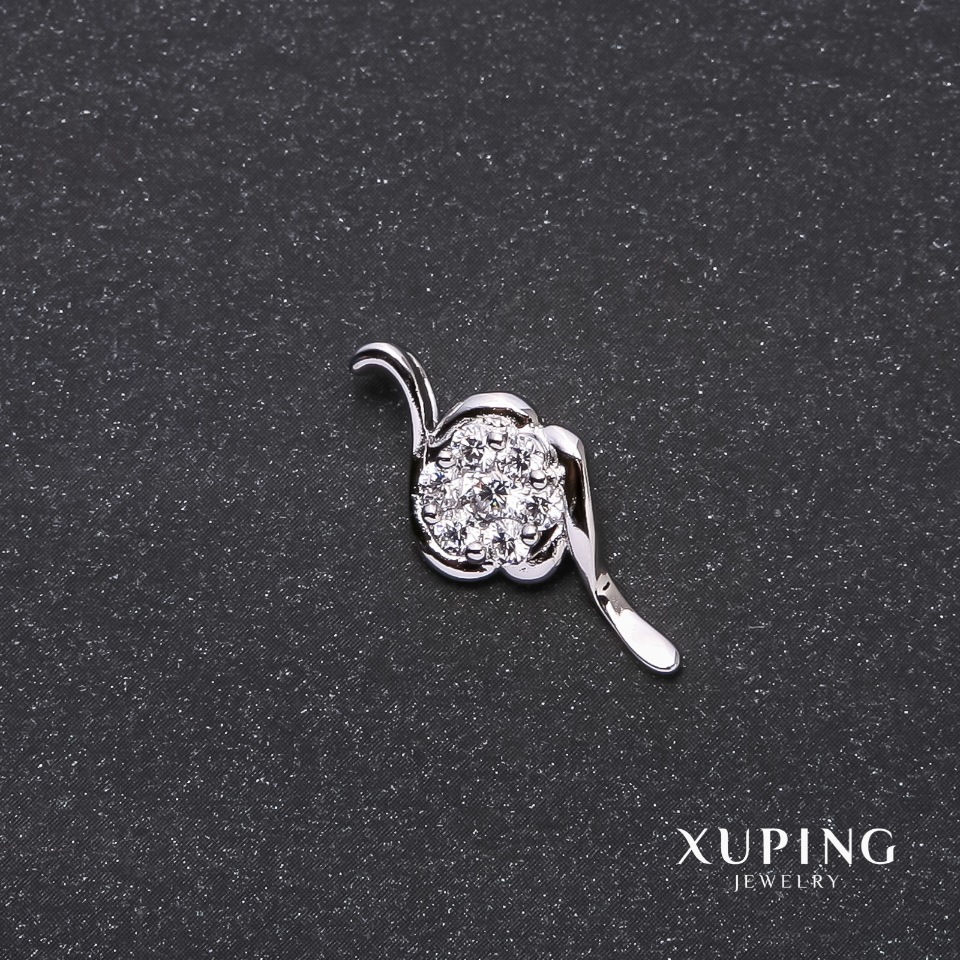 Xuping Swirl Pendant 10×24 mm Rhodium