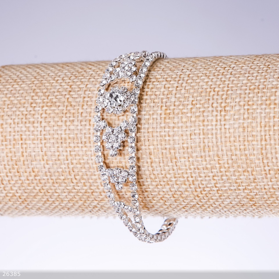 White crystal bracelet, width 15mm, length 19cm 'silver'